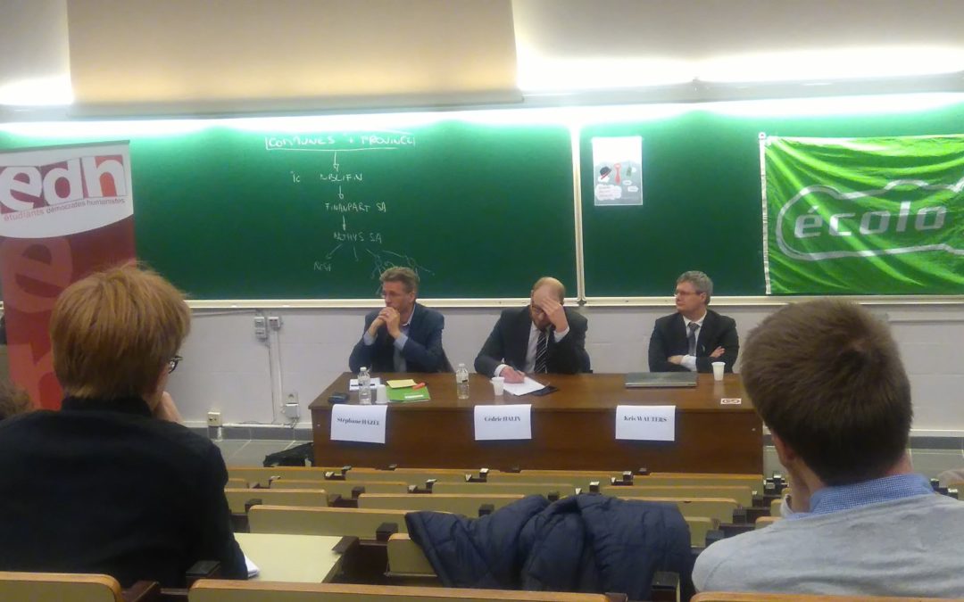 Stéphane Hazée, invité de la conférence-débat sur « le dossier Publifin, le monde des intercommunales crypté  » à Louvain-la-Neuve